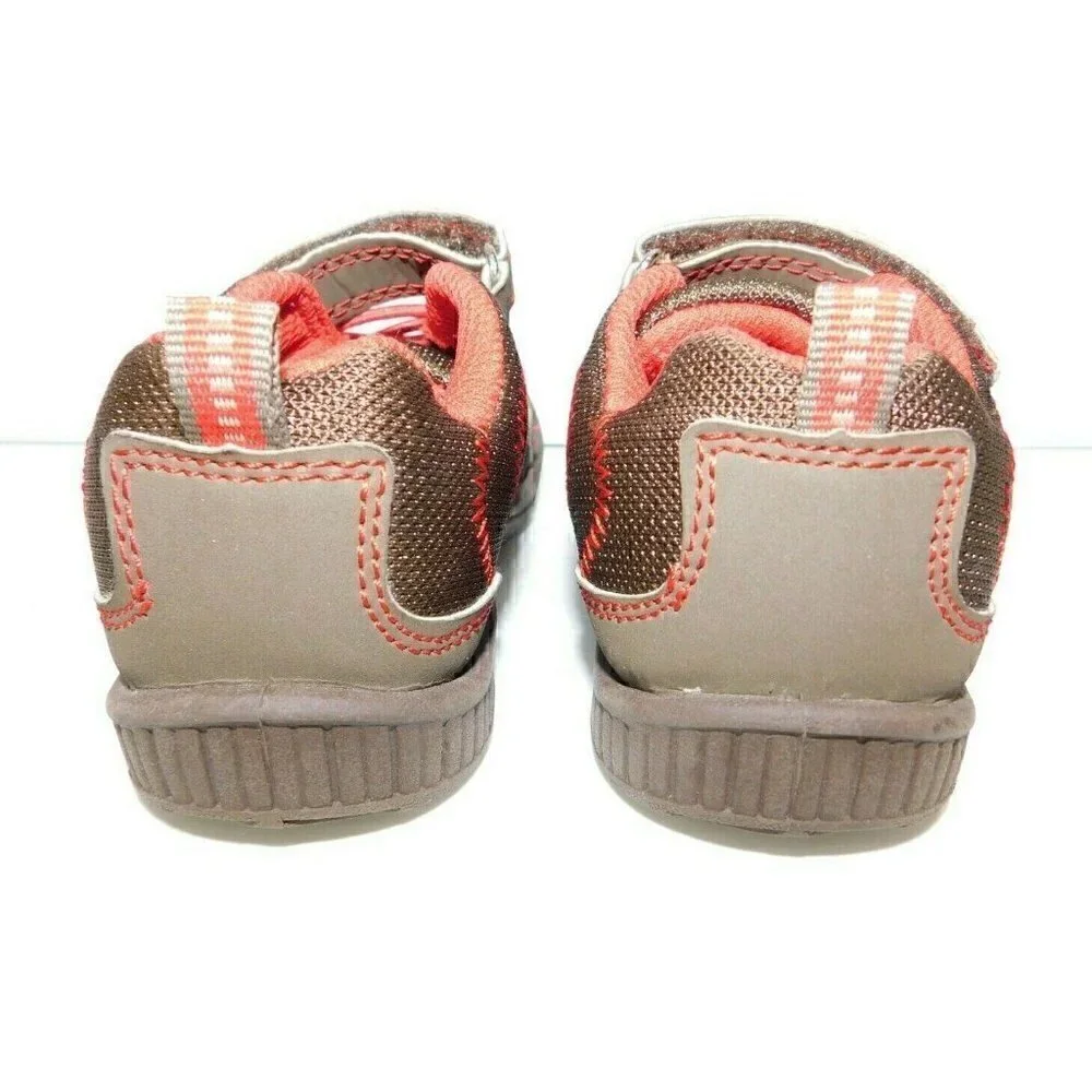 Oshkosh B'gosh little boys sneakers, brown & orange size 8, fits a 5.75